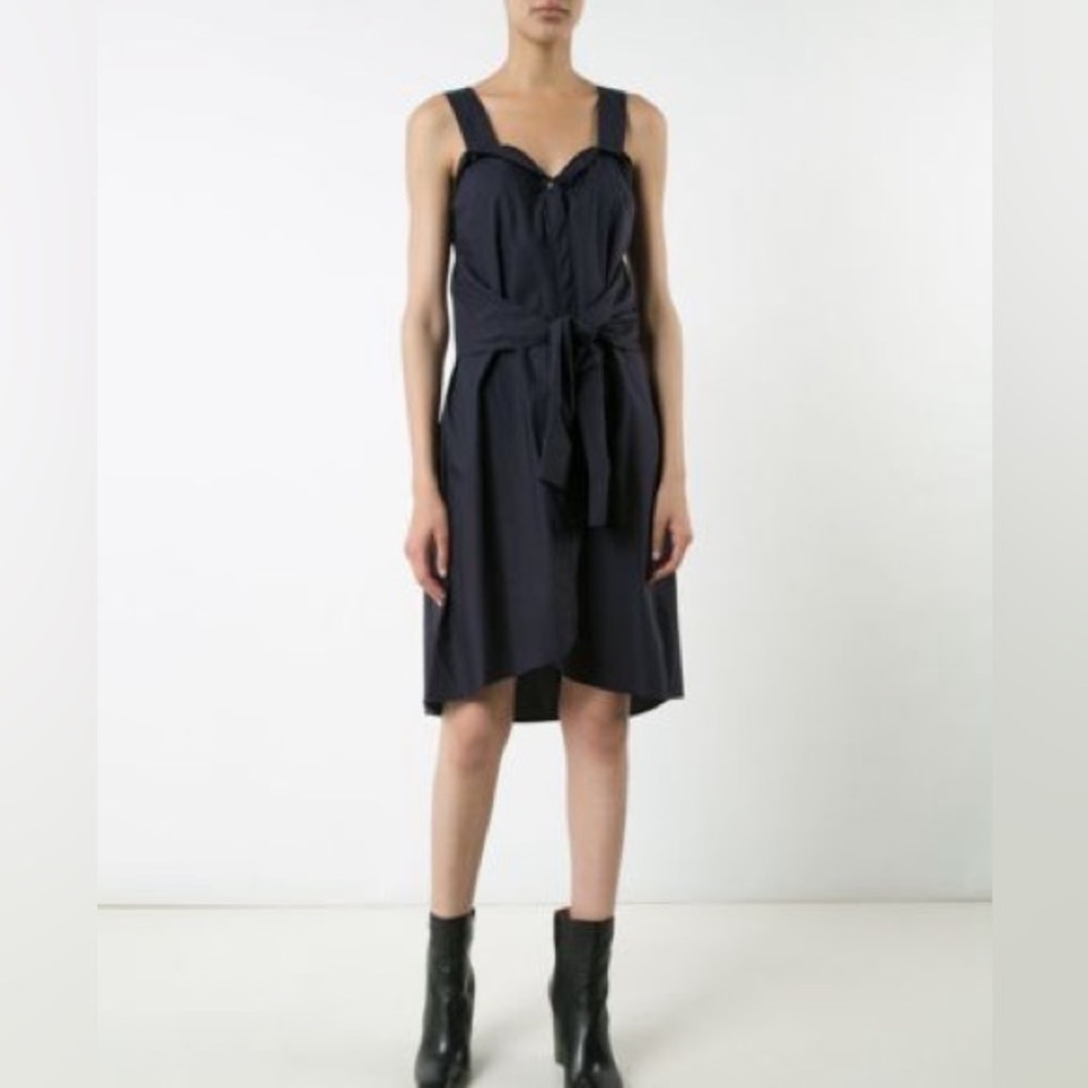 10 Crosby Derek Lam black Sleeveless deconstructed shirt Dress